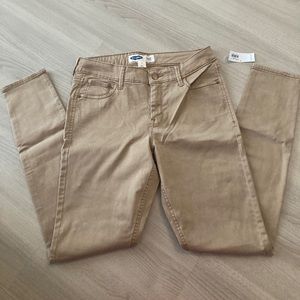 Old Navy Rockstar Satin Tan Pants (Size 6)